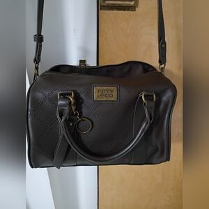 Brown faux leather bag